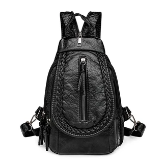 mochila feminina pequena couro mochila pequena Design de grade de diamante com vários compartimentos