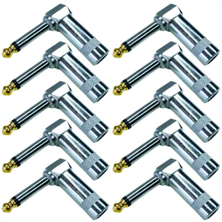 10 Plug P10 Mono Conector Metálico Microfone Guitarra Baixo