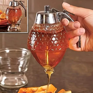 Dispensador de Mel Versátil com Prateleira de Armazenamento