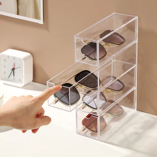 4 Camadas Caixa de Armazenamento de Mesa Estilo Gaveta de Acrílico à Prova de Poeira em Oferta na Shopee