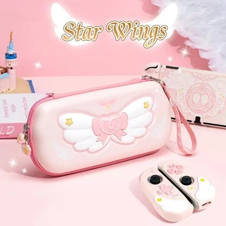 Estojo De Transporte GeekShare Compatível Com Nintendo Switch/OLED , Bolsa Rígida Fina De Viagem Rosa Para Acessórios NS
