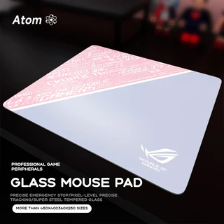 Mouse Pad De Vidro Fotovoltaico Atom ROG Temperado Suave FPS E-sports Anime Com Logotipo