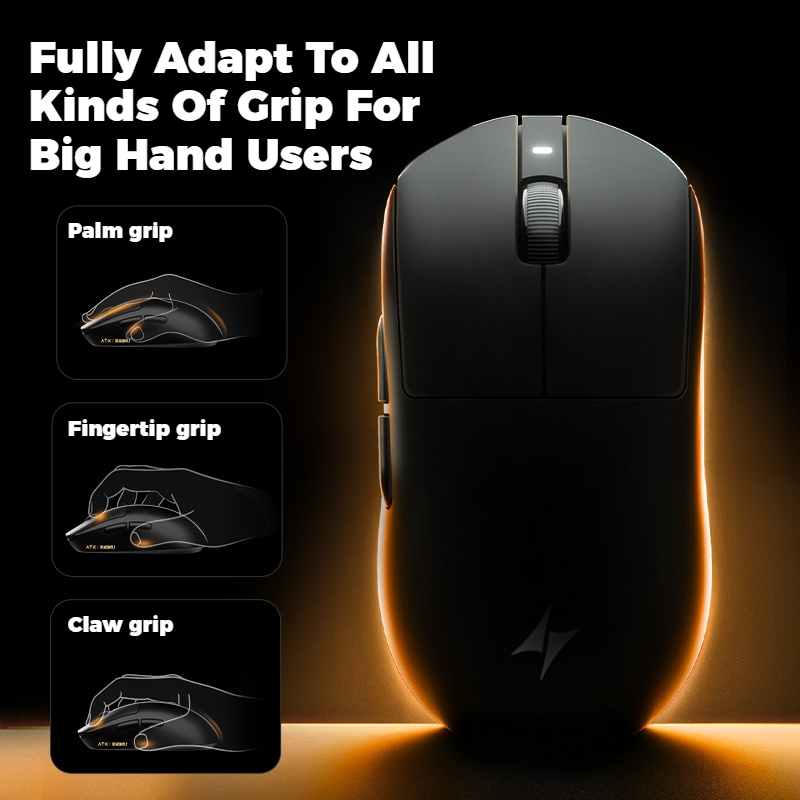 ATK A9 Mouse Sem Fio Leve PAW3395 Sensor Para Jogos Conexão De