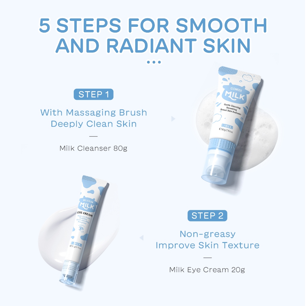 LAIKOU Milk Skincare Set Conjunto De 5 Peças Para Cuidados Faciais