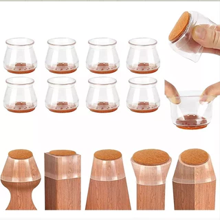 Kit 8 Pc Protetor Pé De Móveis Com Feltro Silicone Flexível