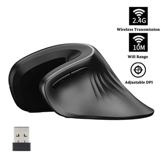 Mouse Sem Fio 2.4Ghz 6 Botões 3200 DPI Recarregável USB Óptico Ergonômico Vertical Bateria PC Gaming Para Computador