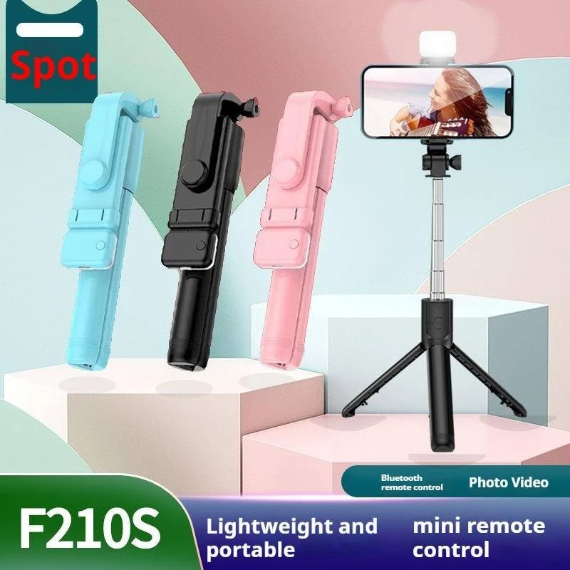 Bastão Pau de selfie Tripé Retrátil Com Luz LED Controle Bluetooth Celular