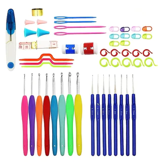 Kit Croche Amigurumi Ferramenta Agulhas Acessórios Completo- 53 PÇS