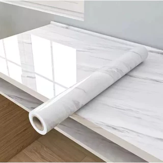 Papel de parede Adesivos para cozinha quarto Brilhante Lavável Mármore gelo 5M x60cm Resistente Agua