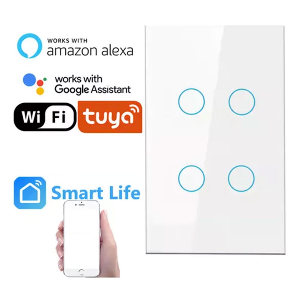 Graffiti Smart Switch 1-4 Canais Único FireWire WiFi 10A Controle de Celular Multi-Tamanho Versão Brasil