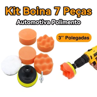 7 Peças Kit Boina Polimento Automotivo Espuma e Lã 3 Polegadas para Furadeira e Parafusadeira em Oferta na Shopee