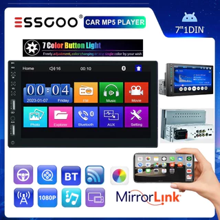 （Envio de São Paulo）ESSGOO 1 din 2 din Rádio Para Carro Bluetooth 7 Polegadas Touch Screen Multimídia MP5 Player