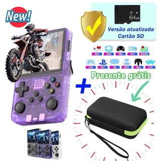 novo r36s Console De Jogos Portátil Retrô R35S,Mini Video game,64GB，15.000 jogos,play zone,vídeo game portátil