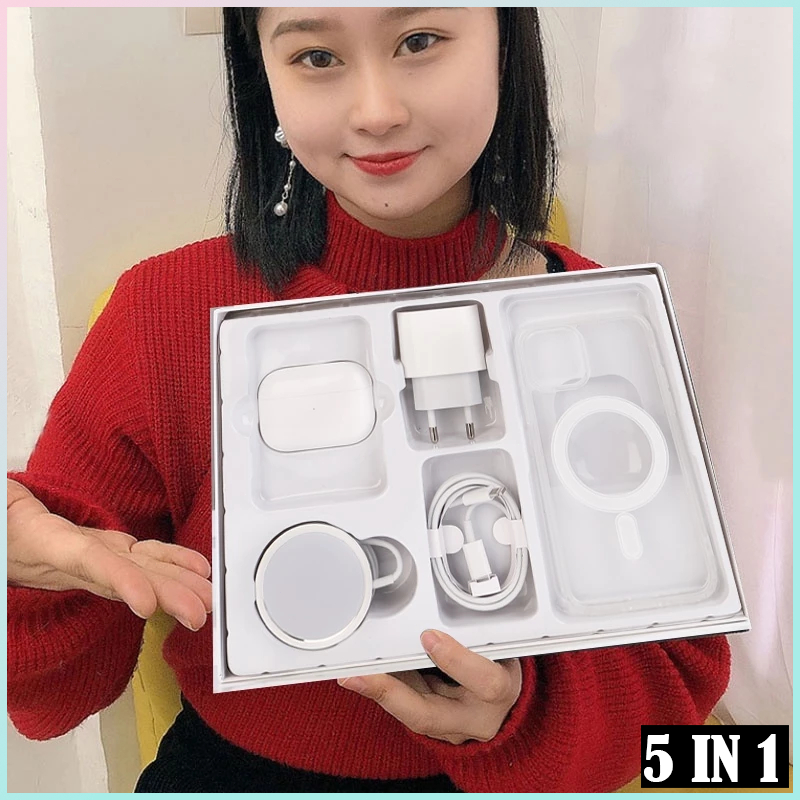 kit Iphone 5 Em 1 MagSafe De Cinco Peças/Capa De Telefone/Cabo De Dados/AirPods 13/11mini/XSR/12 Pro Max/13/14/15/16