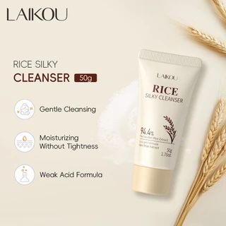 LAIKOU Arroz Sedoso Limpador Baixo pH Limpeza Suave Hidratante Sem Aperto 50g em Oferta na Shopee