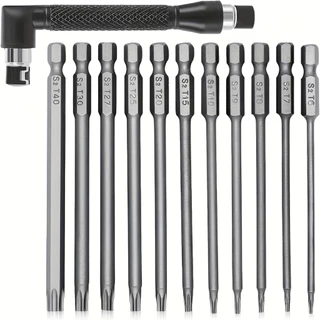 kit 11 chaves bits torx 100mm Compatíveis com parafusadeiras, chaves manuais e elétricas