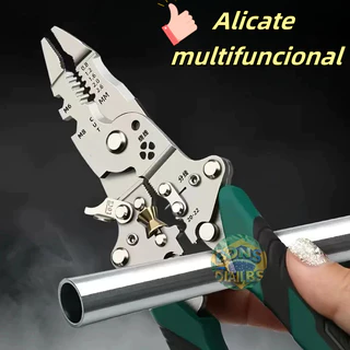 Alicate Dobrável Para Descascar Fios-Ferramenta Multifuncional Eletricista Com Crimpagem