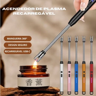 Ignição de Plasma Ecológico à prova de Vento Dobrável Adequada para Fogão Velas Camping Usb Luxo