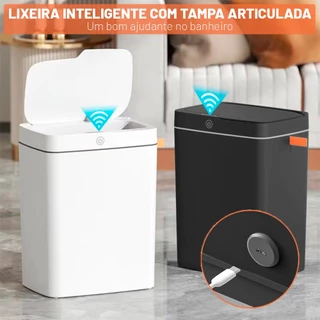 15L Lixeira Sensor Automática Inteligente de Banheiro Cozinha Escritório