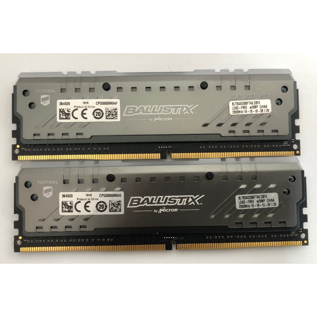 KIT MICRON BALLISTIX DDR4 8GB 16GB 32GB 2133MHZ 2400MHZ 2666MHZ