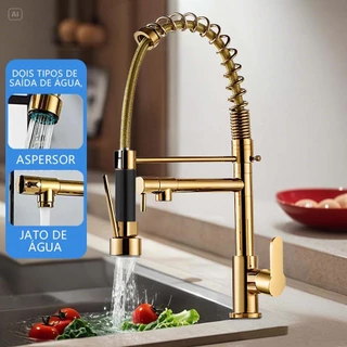 Torneira Cozinha Torneira De Cozinha De Alça única Com Extensor De SprayMangueira De água Flexível Ajustável