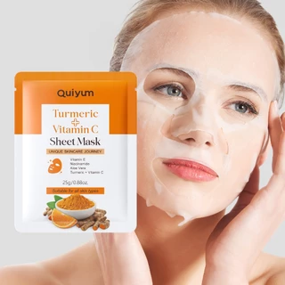 Máscara Em Folha De Vitamina C De Cúrcuma QUIYUM 25g Hidrata A Pele Com Brilho Radiante E Textura Lisa Da em Oferta na Shopee