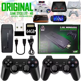 Jogo Stick 4K Jogos 64G Sem Fio M8 CAIXA GRANDE Original Console De Para 4K TV Clássico Família Dual