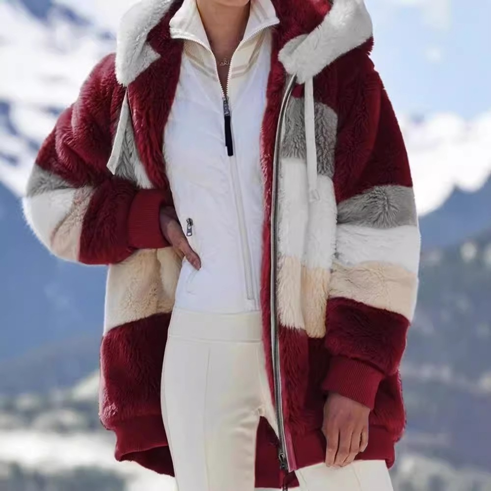 Jaqueta/Casacos De Inverno Zíper Feminino De Pelúcia | Shopee Brasil