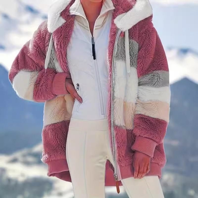 Jaqueta/Casacos De Inverno Zíper Feminino De Pelúcia | Shopee Brasil