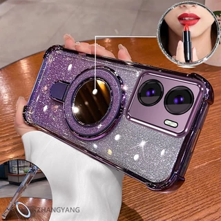Capa Para POCO X7 Pro Estética flash Galvanoplastia De Telefone Novo design Suporte Com Efeito De Espelho silicone TPU C