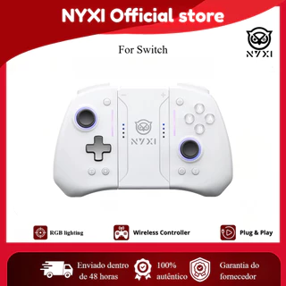 [BEST SELLER] NYXI Hyperion Pro Controlador De Jogo Sem Fio Bluetooth Gamepad Branco Para Nintendo Switch