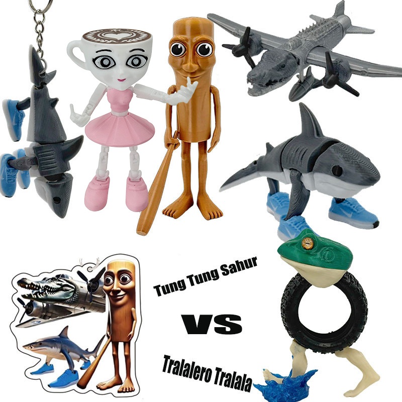 Tung Sahur Toy Traalero Tralala Crocodilo Brainrot Brinquedos Modelo De ...