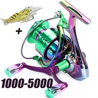 Sougayilang 1000-5000 Power Hand/Double Handle Spinning Fishing Reel 5.0 : 1 Relação De Engrenagem Carretel Giratório