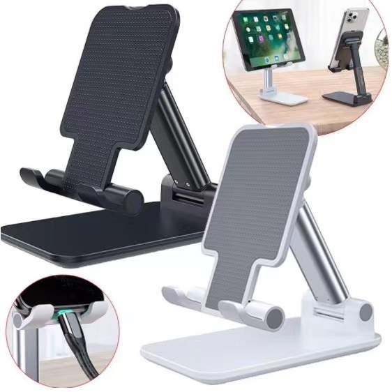 Suporte Para Celular e Tablet Dobrável Portátil Ajustável Apoio Mesa