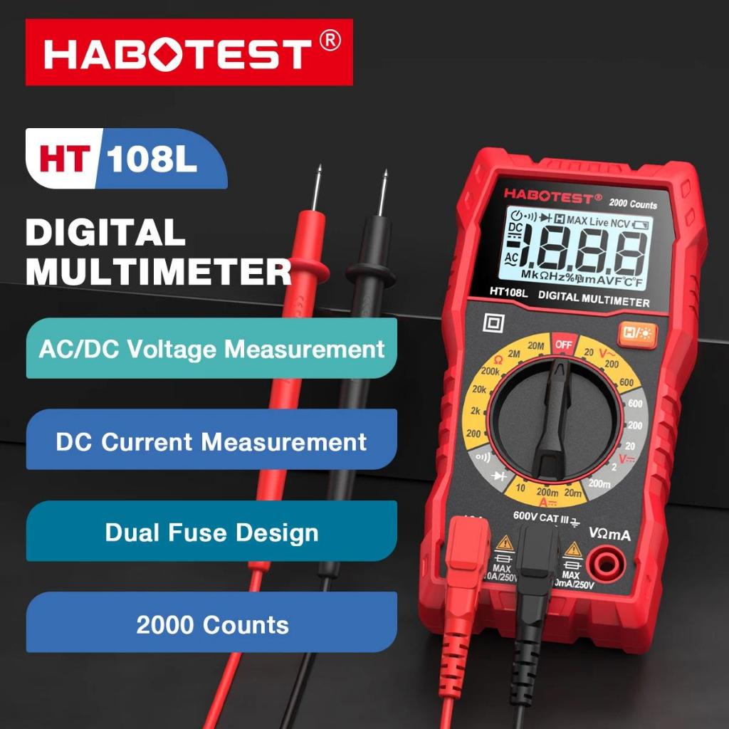 HABOTEST Ht108l Multímetro digital Profissional 600V DCmilliampere ...
