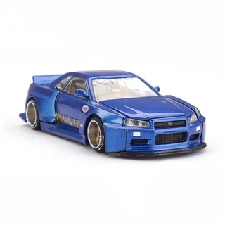 Mini GT x Kaido House KHMG158 1/64 Nissan Skyline-R R34 Works V2 Aero SHINJUKU V2 Modelo De Carro Em Escala Fundida
