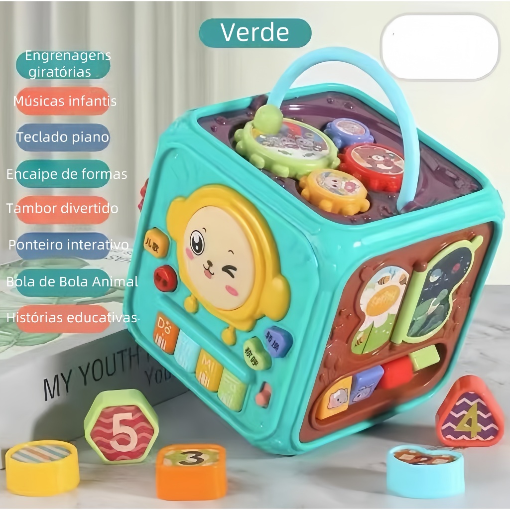 Cubo de atividade seis em um, brinquedos interativos para recém ...