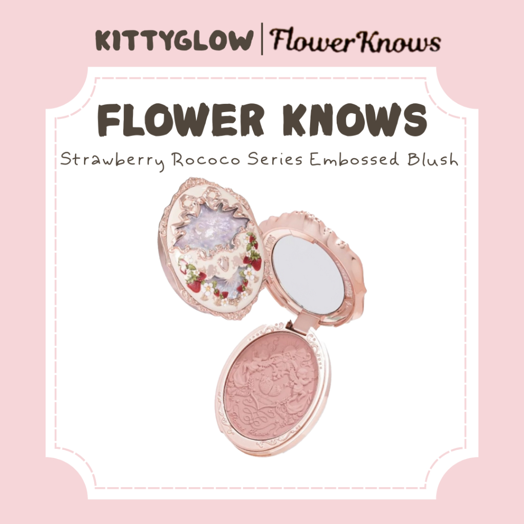 KNOWS FLOWER Série Rococo De Morango Blush Em Relevo | Shopee Brasil