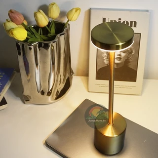 Luminária de Mesa Abajur Cabeceira Escrivaninha LED 3 em 1 Recarregável Tipo C Preto Cromado Dourado em Oferta na Shopee