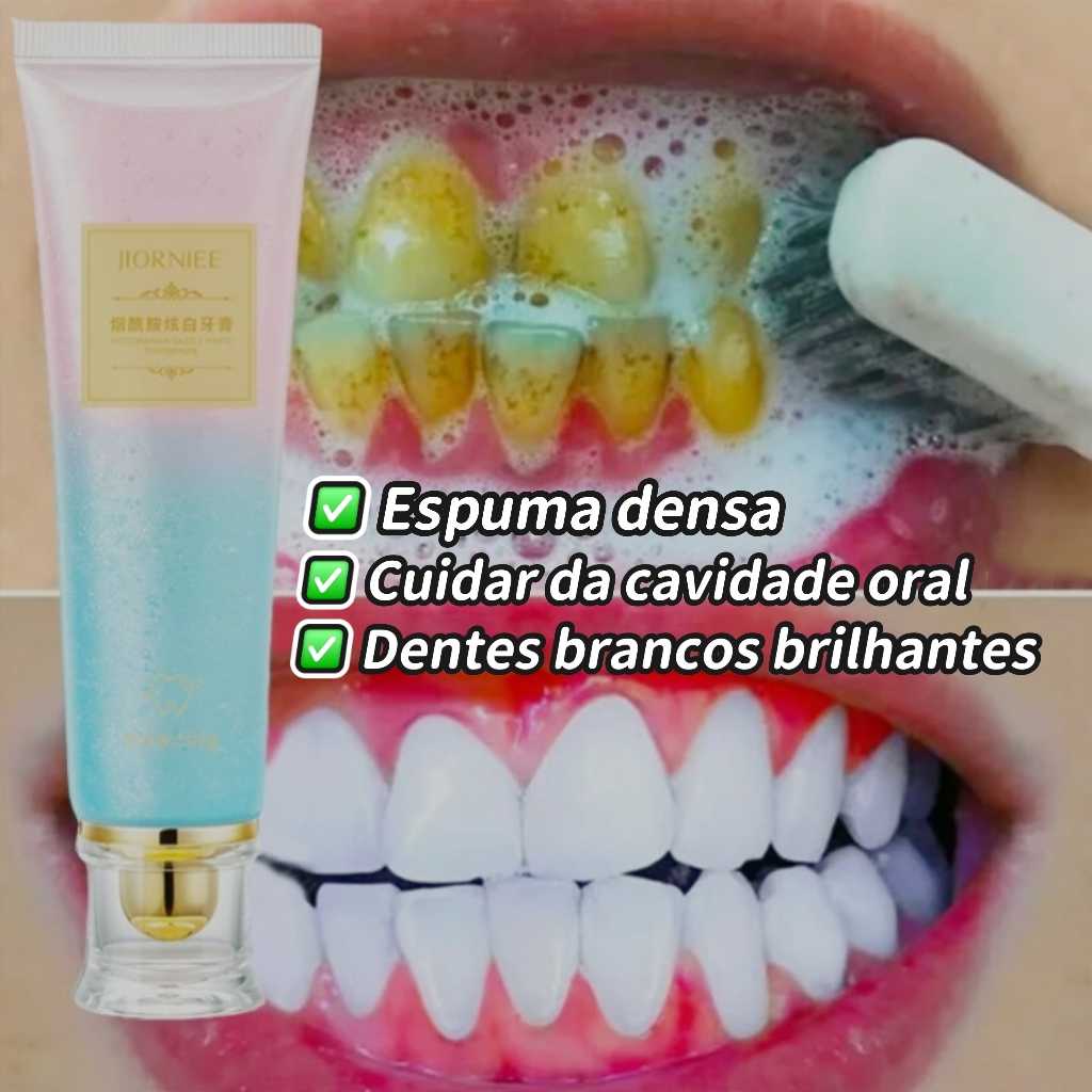 Pasta de Dente Branqueadora com Niacinamida, Boca Fresca, Hálito Fresco ...