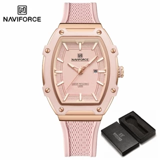 NAVIFORCE 8069 design De Mostrador Cravejado Elegante Com Função De Calendário Relógio Feminino Pulseira De silicone em Oferta na Shopee