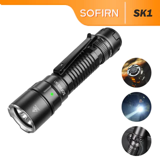 Lanterna Tática Sofirn SK1 , 1300 Lúmens , IP68 À Prova D'água , Longo Alcance , Recarregável , EDC