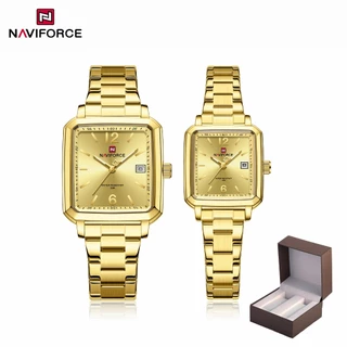 NAVIFORCE 9252 Simple Business Fashion Mostrador Pequeno Com Botão Duplo Relógio De Casal em Oferta na Shopee