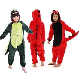 Dinossauros Crianças Pijamas De Flanela Inverno Quente Onesies Meninos Meninas Cobertor Sleepers em Oferta na Shopee