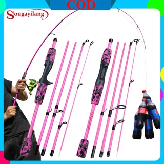Vara De Pesca Sougayilang 1.7 M/5.5 Pés 5 Seções 4-10 Lb Giratória/Fundida Para Ao Ar Livre