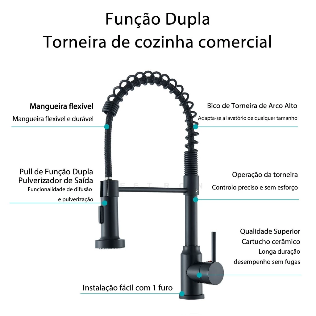 Torneira gourmet em uso na cozinha