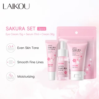 LAIKOU Sakura Soro Facial Clareador De Manchas Creme Apertar Poros Hidratante 3pcs em Oferta na Shopee
