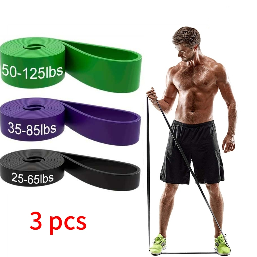 Kit 3 Super Band Elástico Borracha Crossfit Extra Forte Faixas de Resistência