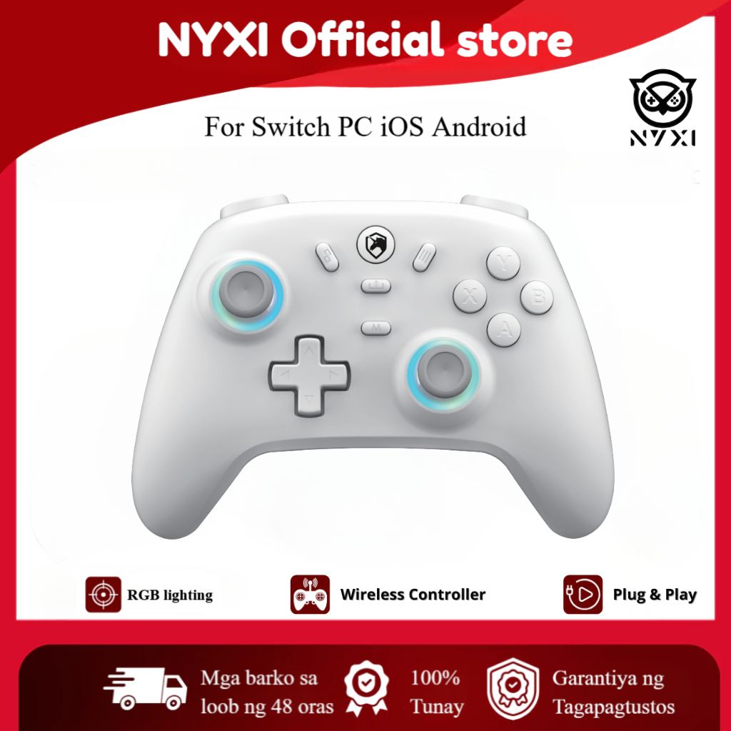 [BEST SELLER] NYXI Controle de jogo sem fio para PC - Joystick de efeito Hall, taxa de pesquisa de 1000 Hz e 800 mAh