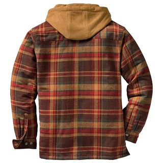 Casaco Masculino Laranja Vermelho Grades Com Capuz De Inverno Outono Primavera
